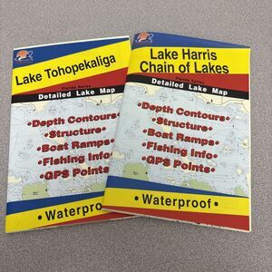 Fishing Hot Spot FLORIDA Series Map, Lake Harris Chain, Plus Lake Tohopekaliga